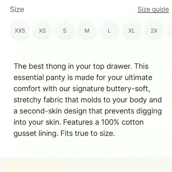 Skims NWOT XXSmall Fits everybody Thong - Onyx - Picture 8 of 8